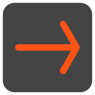 Ok sağ düz vektör simgesi kare