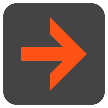 Ok sağ düz vektör simgesi kare