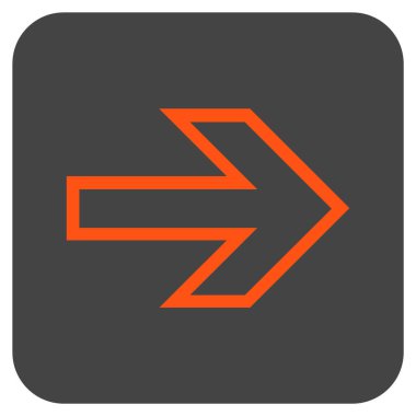 Ok sağ düz vektör simgesi kare