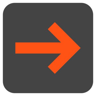 Ok sağ düz vektör simgesi kare