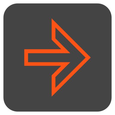 Ok sağ düz vektör simgesi kare