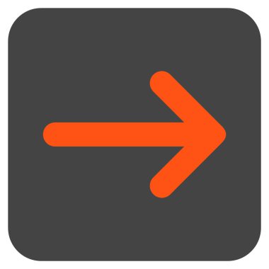 Ok sağ düz vektör simgesi kare