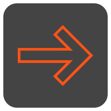 Ok sağ düz vektör simgesi kare