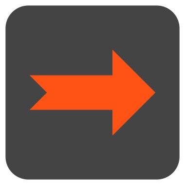 Ok sağ düz vektör simgesi kare