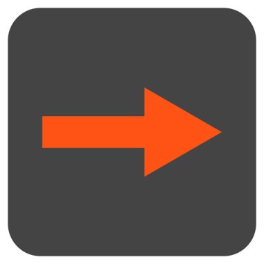 Ok sağ düz vektör simgesi kare