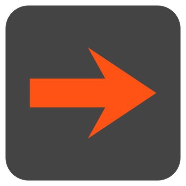 Ok sağ düz vektör simgesi kare