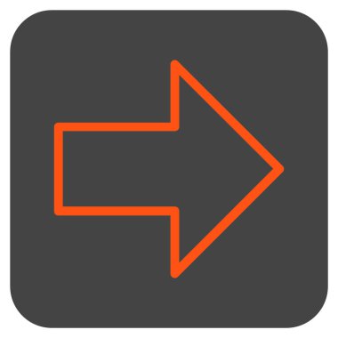 Ok sağ düz vektör simgesi kare