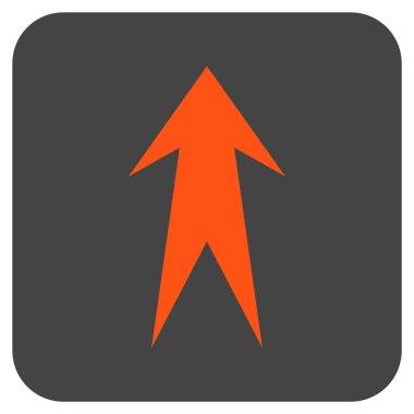 Düz yukarı ok vektör simgesi kare