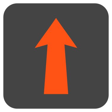 Düz yukarı ok vektör simgesi kare