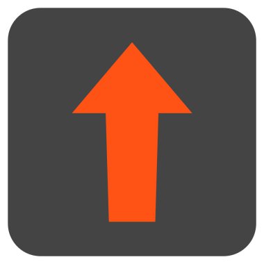 Düz yukarı ok vektör simgesi kare