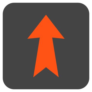 Düz yukarı ok vektör simgesi kare