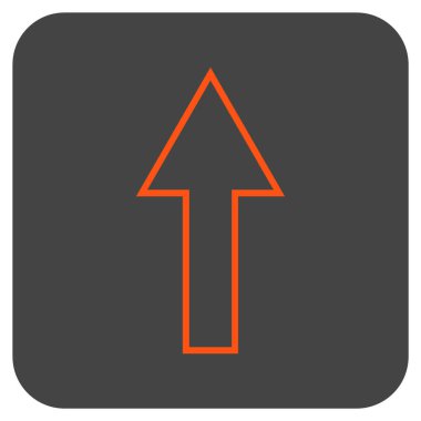 Düz yukarı ok vektör simgesi kare