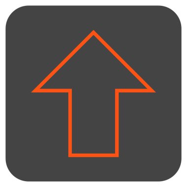 Düz yukarı ok vektör simgesi kare