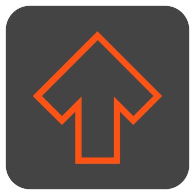 Düz yukarı ok vektör simgesi kare