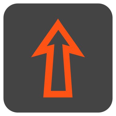 Düz yukarı ok vektör simgesi kare