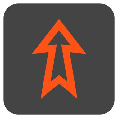 Düz yukarı ok vektör simgesi kare