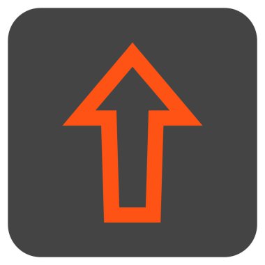 Düz yukarı ok vektör simgesi kare