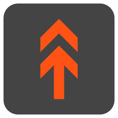 Düz yukarı ok vektör simgesi kare