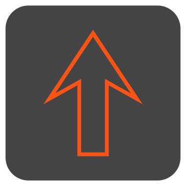 Düz yukarı ok vektör simgesi kare