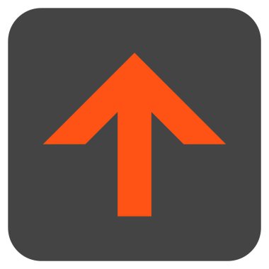 Düz yukarı ok vektör simgesi kare