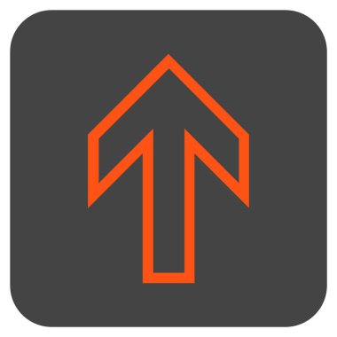 Düz yukarı ok vektör simgesi kare