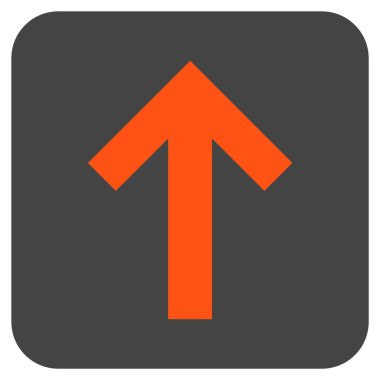 Düz yukarı ok vektör simgesi kare