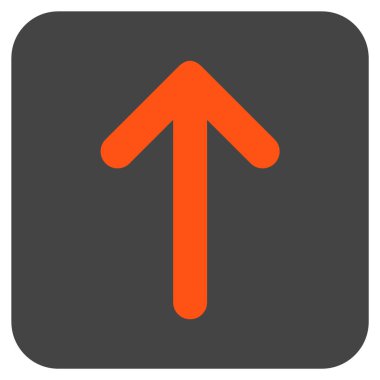 Düz yukarı ok vektör simgesi kare