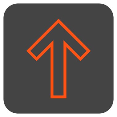 Düz yukarı ok vektör simgesi kare