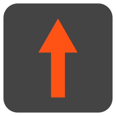 Düz yukarı ok vektör simgesi kare