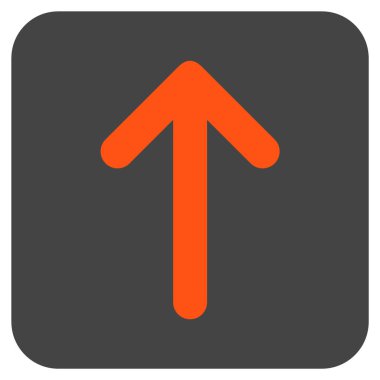 Düz yukarı ok vektör simgesi kare