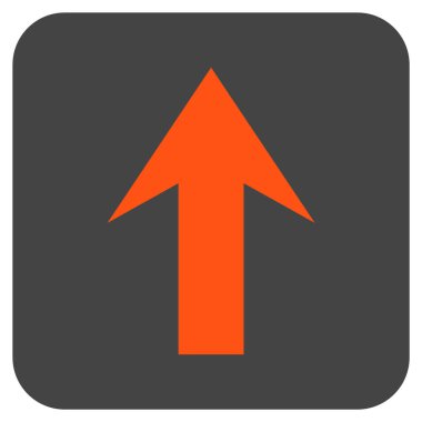 Düz yukarı ok vektör simgesi kare