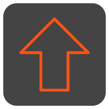 Düz yukarı ok vektör simgesi kare