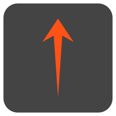 Düz yukarı ok vektör simgesi kare