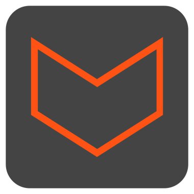 Vektör simge düz aşağı ok ucu kare