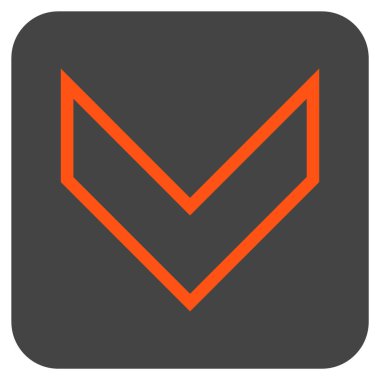 Vektör simge düz aşağı ok ucu kare