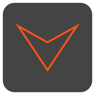 Vektör simge düz aşağı ok ucu kare