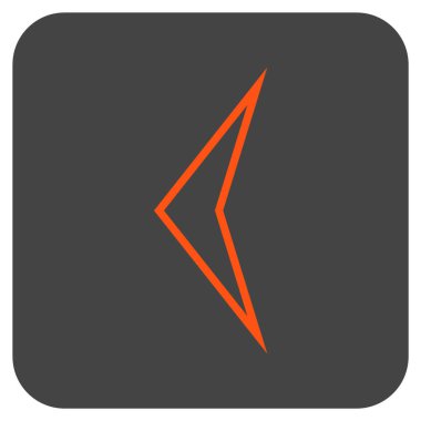 Vektör simge düz sol ok ucu kare