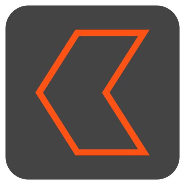 Vektör simge düz sol ok ucu kare