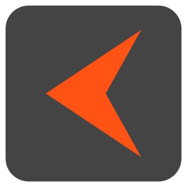 Vektör simge düz sol ok ucu kare