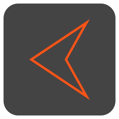 Vektör simge düz sol ok ucu kare