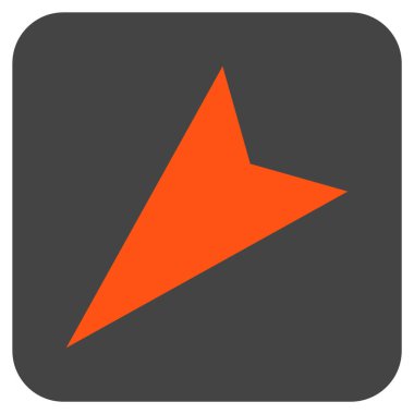 Ok ucu sol aşağı düz kare vektör simgesi