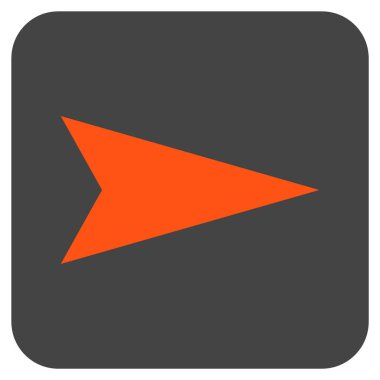 Ok ucu değil düz vektör simgesi kare