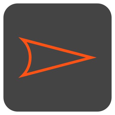 Ok ucu değil düz vektör simgesi kare