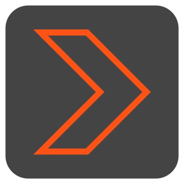 Ok ucu değil düz vektör simgesi kare