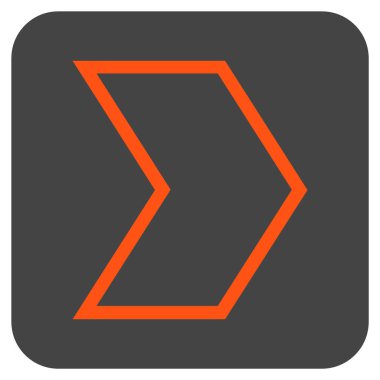 Ok ucu değil düz vektör simgesi kare