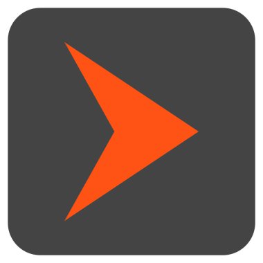 Ok ucu değil düz vektör simgesi kare