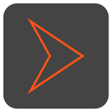 Ok ucu değil düz vektör simgesi kare