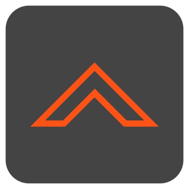 Vektör simge düz yukarı ok ucu kare