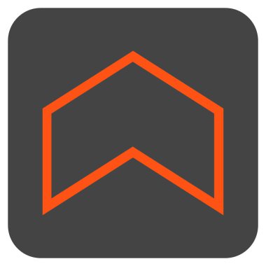 Vektör simge düz yukarı ok ucu kare