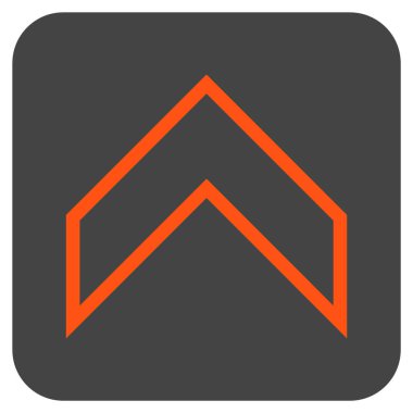 Vektör simge düz yukarı ok ucu kare